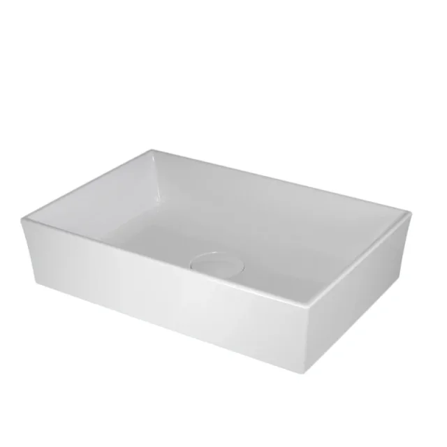 Saneux Podium Square Countertop Cloakroom Washbasin 550x380mm White product image - Image 1