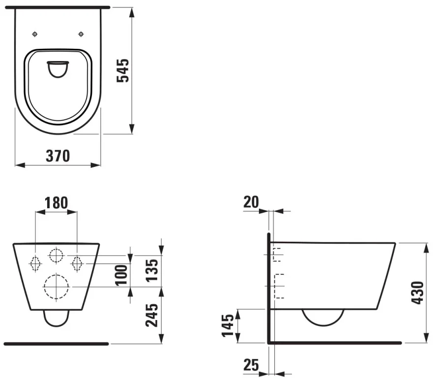 Laufen Kartell Rimless Wall Hung Pan White detail view - Image 2
