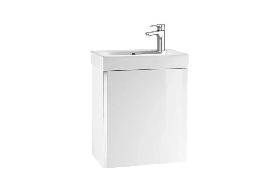 Roca Mini Basin And Base Unit 45 X 25 Cm, One Soft Close Door - Gloss White product image - Image 1