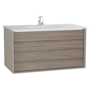 Vitra Frame Vanity Unit - Taupe Matt & Mocha (pick 61234 Unit 5709b403-0001 - White Basin)