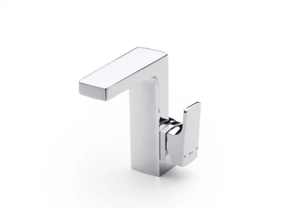 Roca L90 Basin Mixer With Pop-up Waste, Lateral Handle