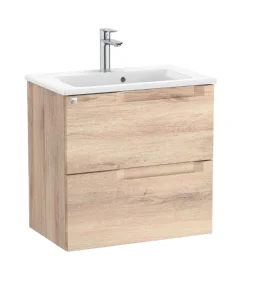 Roca Aleyda Vanity Unit 60 Cm, Two Drawers Cpt - Beige Wood
