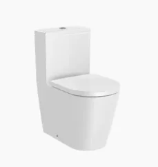 Roca Inspira Round Compact Close Coupled Rimless Pan, Back To Wall - White