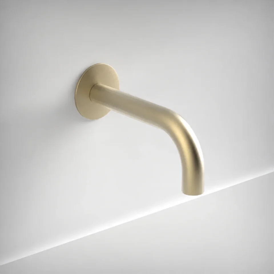 Ava Trend 184mm Wall Mounted Spout Only With 60mm Flange - Brushed Brass product image - Image 4