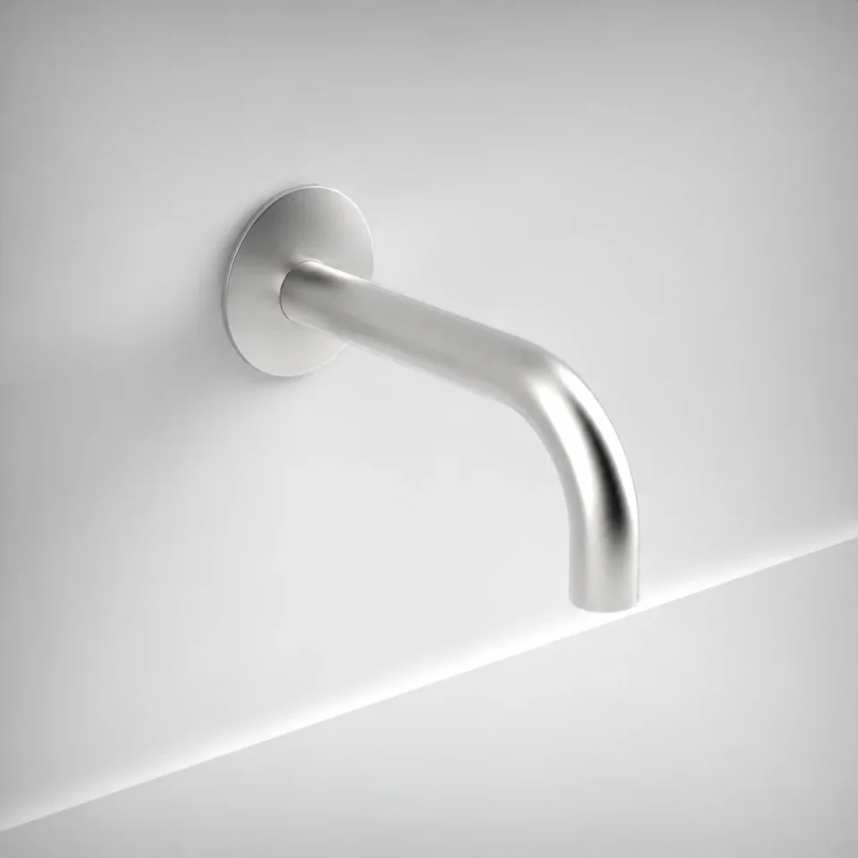 Ava Trend 184mm Wall Mounted Spout Only With 60mm Flange - Brushed Stainless Steel product image - Image 4