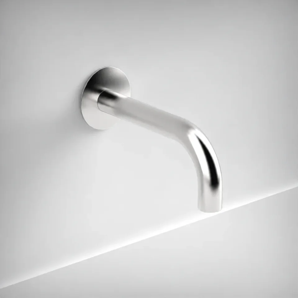 Ava Trend 184mm Wall Mounted Spout Only With 60mm Flange - Polished Stainless Steel product image - Image 4