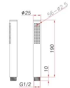 Ava Pencil Hand Shower - Brushed Brass