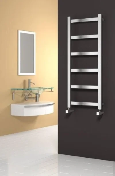 Reina Mina Brushed Stainless Steel Radiator - 1170 X 480 detail view - Image 2