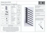 Reina Celico 500 X 1000 Stainless Steel Towel Radiator technical drawing - Image 3