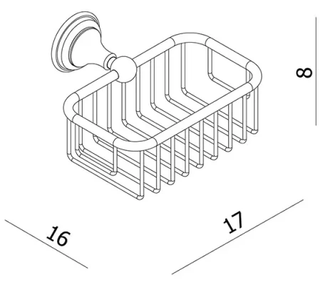 Crosswater Belgravia Shower Basket Chrome technical drawing - Image 3