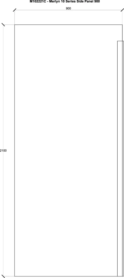 Merlyn 10 Series 1 Door Quadrant Left Hand 800mm technical drawing - Image 2