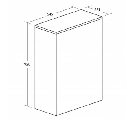 Crosswater Toilet Cistern Surround Steelwood technical drawing - Image 3
