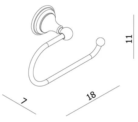 Crosswater Belgravia Toilet Roll Holder Chrome technical drawing - Image 3