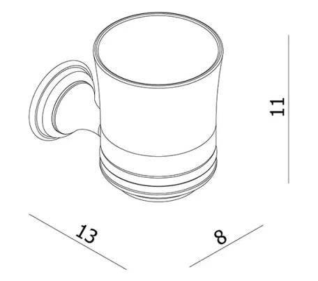 Crosswater Belgravia Tumbler Holder Chrome technical drawing - Image 4