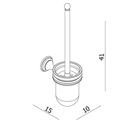 Crosswater Belgravia Toilet Brush Holder Chrome technical drawing - Image 4