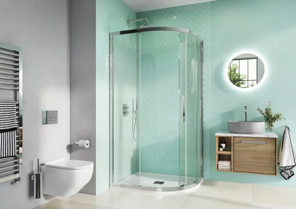 Crosswater Infinity 8 Offset Quadrant Shower Door 1200 x 800mm Polished Stainless Steel