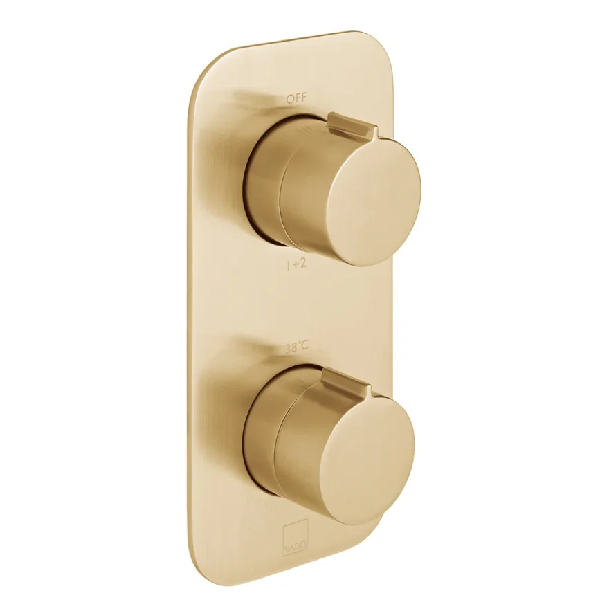 Individual By Vado Tablet Altitude Vertical Concealed 2 Outlet, 2 Handle Thermostatic Valve With All-flow Function technical drawing - Image 2