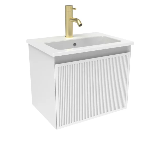 Saneux Monument 50cm 1 Drawer Wall Mounted Unit - Matte White