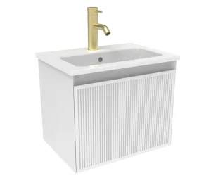 Saneux Monument 50cm 1 Drawer Wall Mounted Unit - Matte White