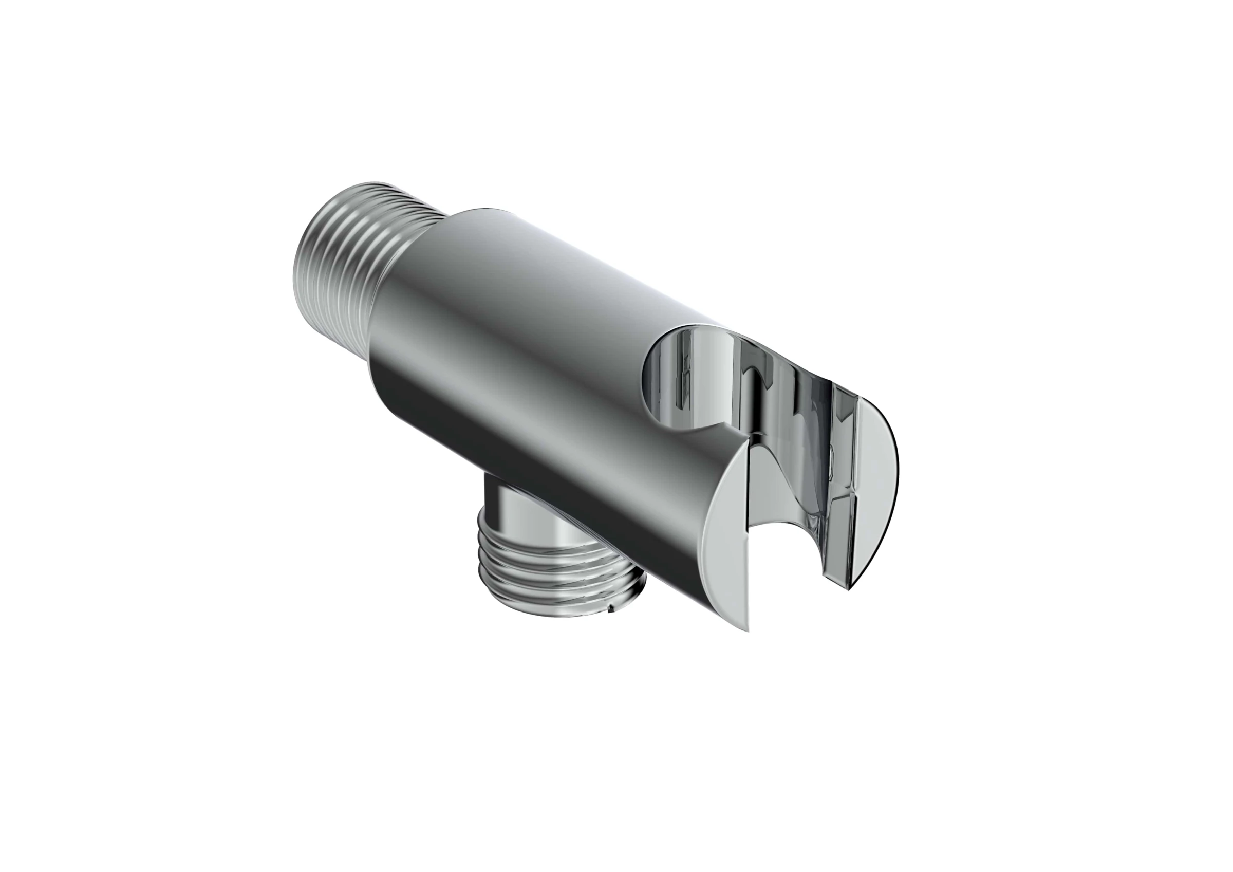 Saneux Cos Round Shower Outlet Elbow & Holder - Chrome