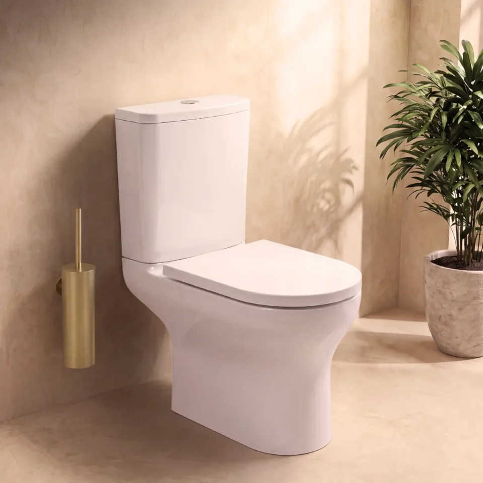 Faeber Barcelona Close Coupled Cistern With Geberit Internals - Gloss White - Image 2