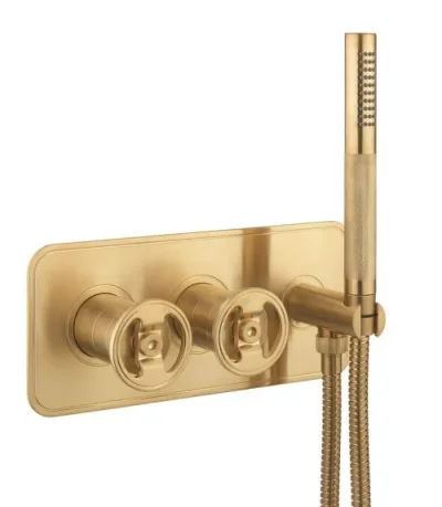 Crosswater Union 2 Handle Trimset Union Brass With Handset & Hose - Must Be Paired With Wlbp1501r+ product image - Image 1
