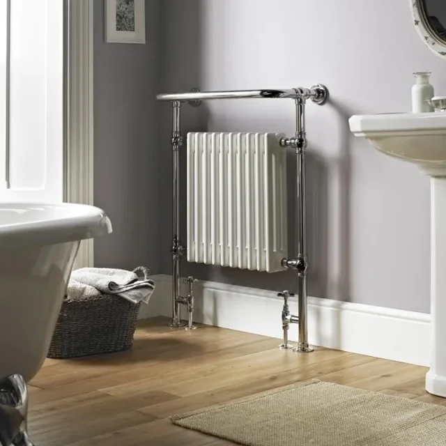 Vogue Regency Brass - Floor Standing Electric Only 938 X 735mm Chrome product image - Image 1