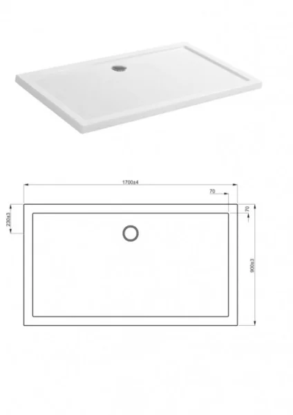 Crosswater Rectangular 35mm Acrylic Shower Tray 1700 x 900mm