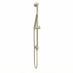 Ava Integrated Pencil Slide Rail Kit With Silicone Shower Hose - Brushed Brass