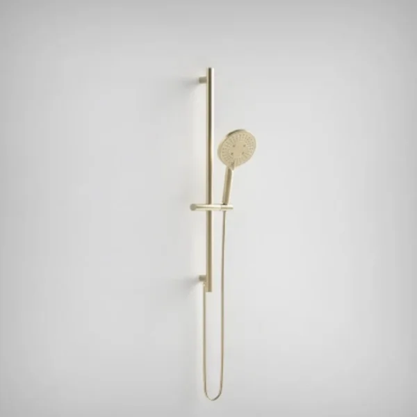 Ava Integrated Round Slide Rail Kit 3.0 With Silicone Shower Hose - Brushed Brass