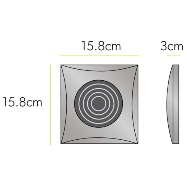 Hib Selv Hush, Chrome W15.8 X H15.8 X D3cm technical drawing - Image 2