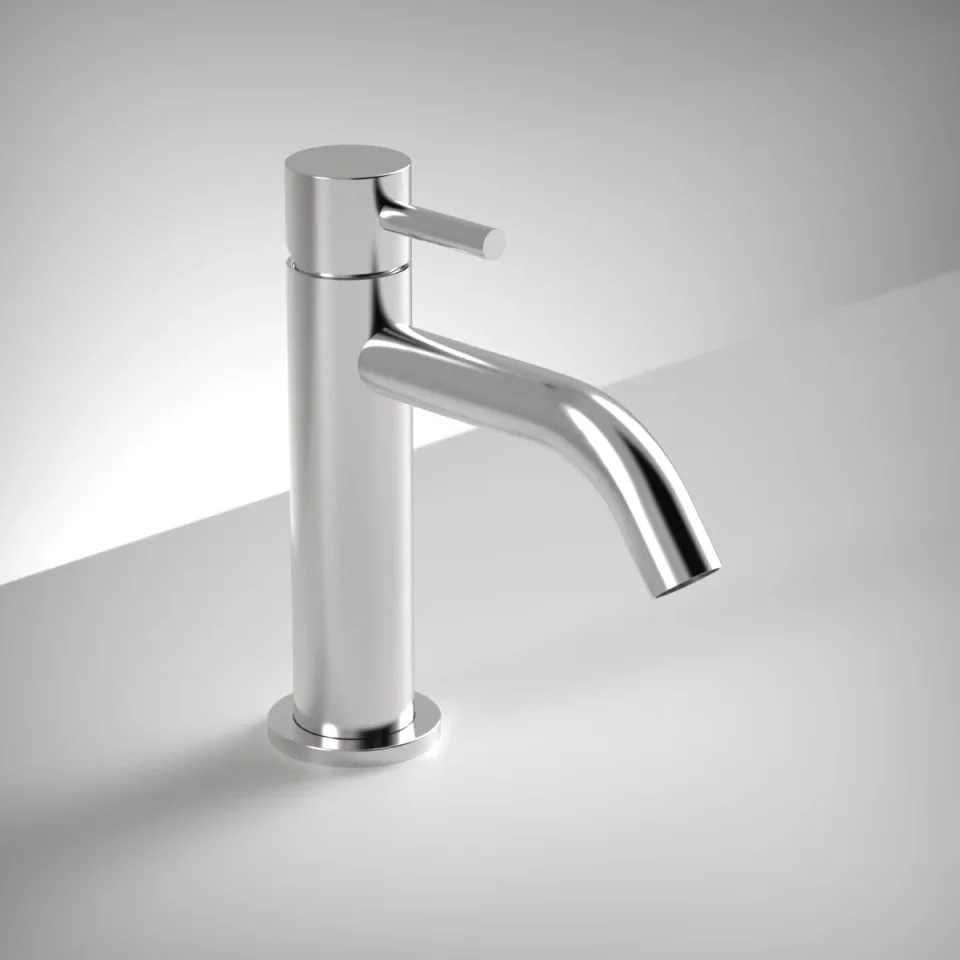 AVA Trend Monobloc Basin Mixer Tap Polished Stainless Steel detail view - Image 3