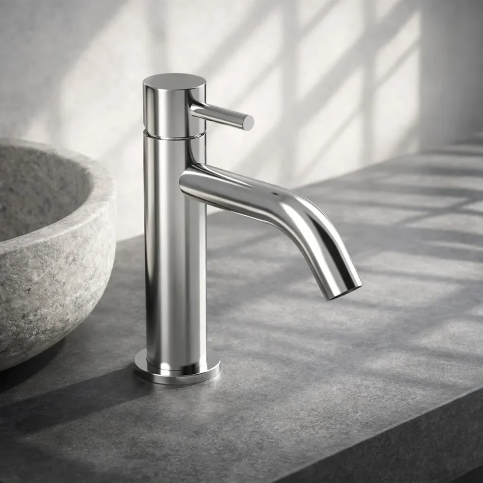 AVA Trend Monobloc Basin Mixer Tap Polished Stainless Steel product image - Image 1