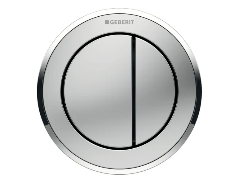 Geberit Dual Flush Button Pneumatic - Type 10 - Matt Chrome/gloss Chrome