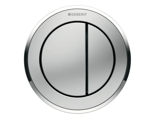 Geberit Dual Flush Button Pneumatic - Type 10 - Matt Chrome/gloss Chrome product image - Image 1