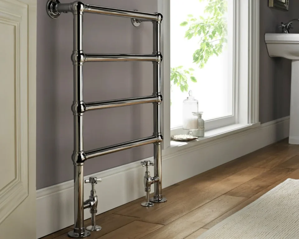 Vogue Ballerina Floor Standing - Mild Steel Dual Fuel 848 X 598mm Chrome detail view - Image 4