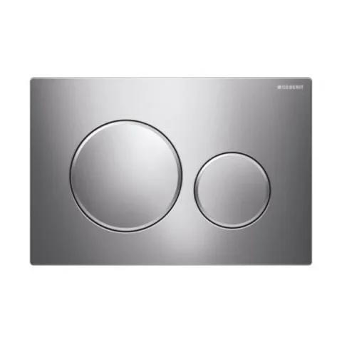 Geberit Sigma20 Round Flush Plate For Dual Flush - Gloss Chrome With Matt Chrome Detail product image - Image 1