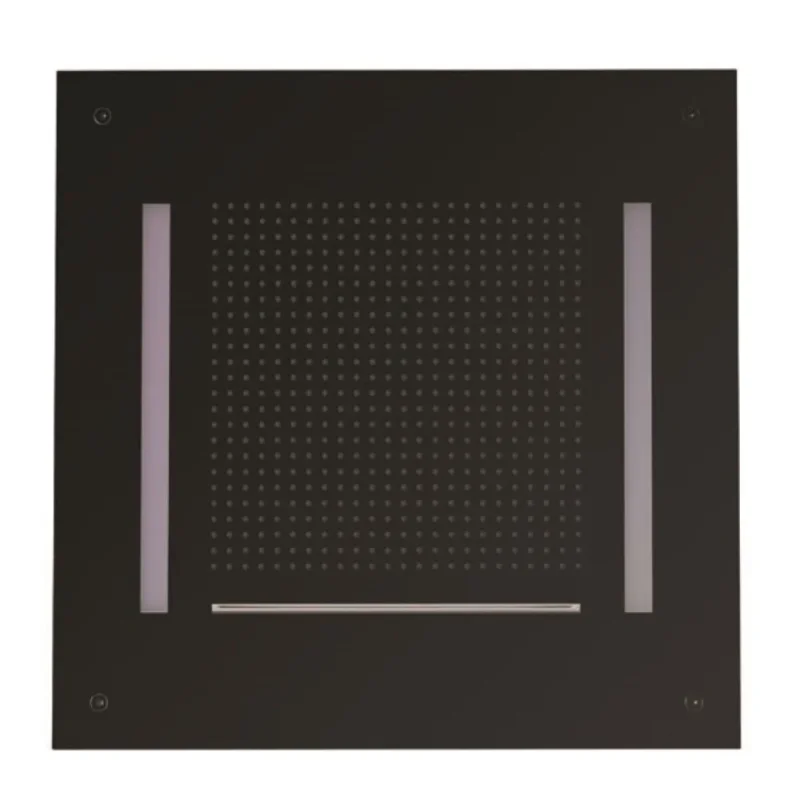 Crosswater Tranquil Recessed Shower Head with Waterfall & Chromotherapy 500mm Matt Black detail view - Image 3