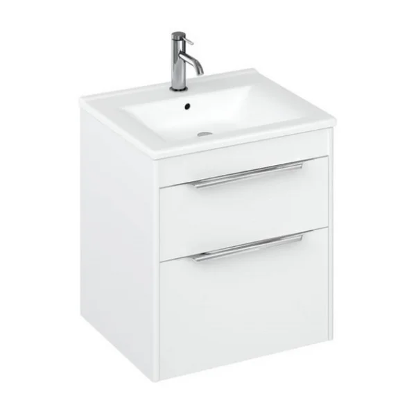 Britton Shoreditch 550mm Wall Hung Double Drawer Vanity Unit Matt White