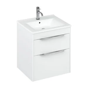 Britton Shoreditch 550mm Wall Hung Double Drawer Vanity Unit Matt White