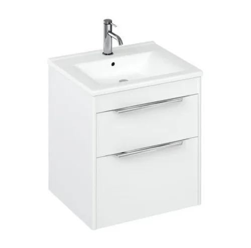 Britton Shoreditch 550mm Wall Hung Double Drawer Vanity Unit Matt White product image - Image 1