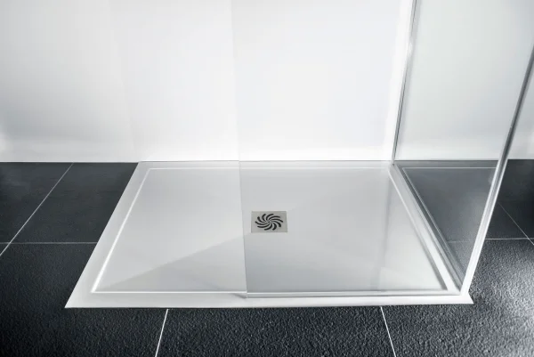 London Showers  Symmetry Slim 25 1000 x 1000mm Tray & Waste - White