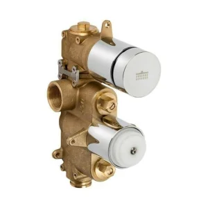 Crosswater Push Button Thermo Valve Dual Control Chrome