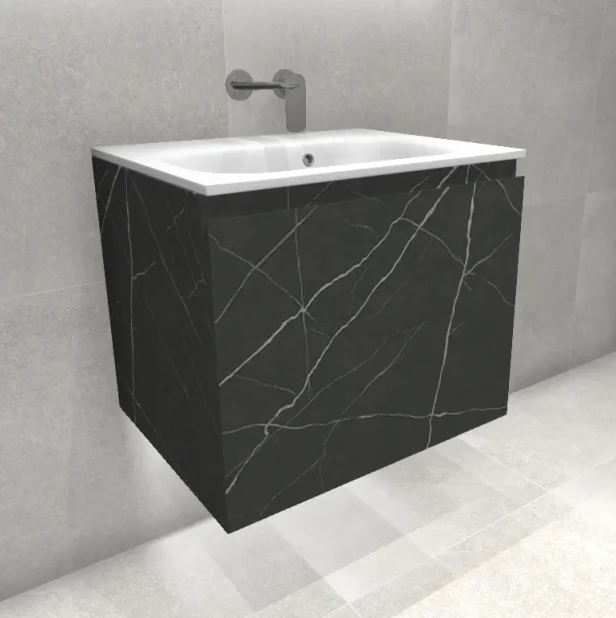 Faeber Mode 60 Basin Unit 1 Drawer Marquina Dark product image - Image 1