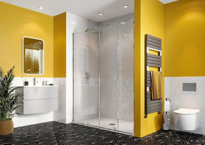 Crosswater Svelte 8 Single Sliding 8mm Shower Door 1200mm Polished Stainless Steel product image - Image 1