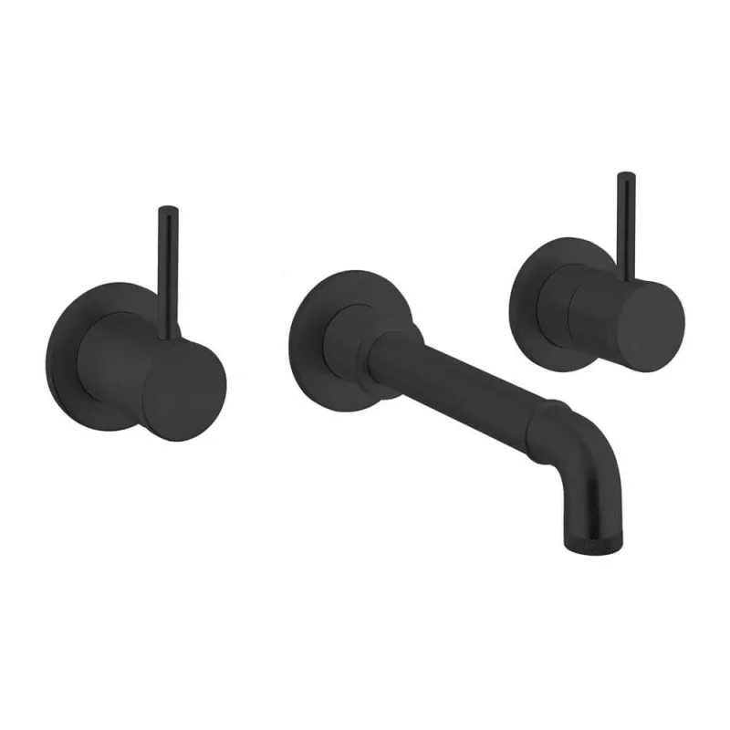 Crosswater MPRO Industrial 3 Hole Basin Set Carbon Black detail view - Image 3