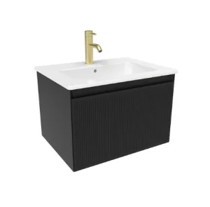 Saneux Monument 60cm 1 Drawer Wall Mounted Unit - Matte Black