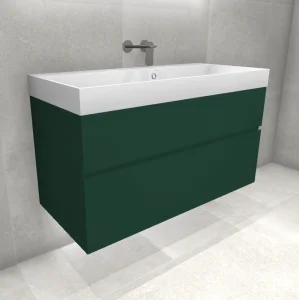 Faeber Venice 1000mm Basin Unit RAL 6028 Pine green Matt