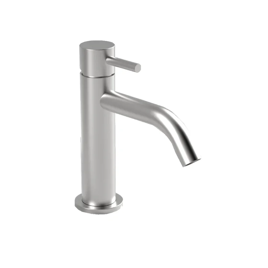 Ava Trend Deck Mounted Basin Mixer Monobloc - Brushed Stainless Steel detail view - Image 3