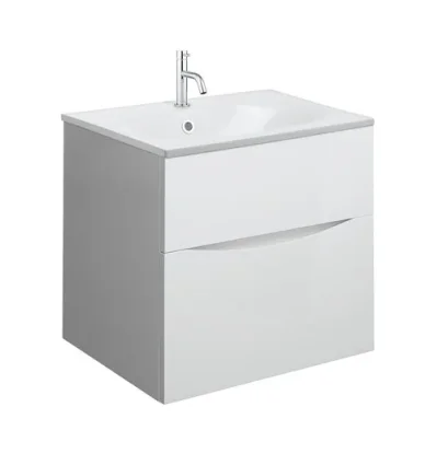 Crosswater Glide Ii 2 Drawer Basin Unit 500 White Gloss detail view - Image 5